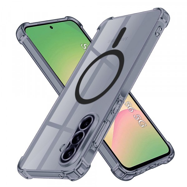 Husa MagSafe pentru Samsung Galaxy A56 A566, Techsuit, Shockproof Clear, Neagra