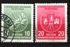 GERMANIA (DDR) 1956 &ndash; CICLISM. SERIE STAMPILATA, F143