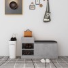 VidaXL Banchetă pantofar, gri beton, 94,5x31x57 cm, lemn prelucrat