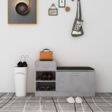 vidaXL Banchetă pantofar, gri beton, 94,5x31x57 cm, lemn prelucrat