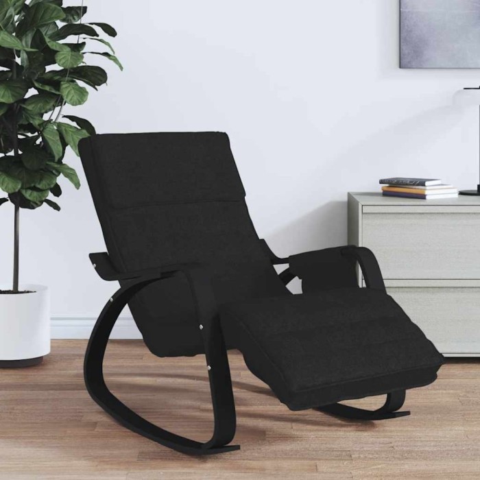 vidaXL Scaun balansoar, negru, material textil