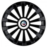 Set 4 capace roti Meridian negru pentru gama auto BMW Nou, R14, Autohelix MSA