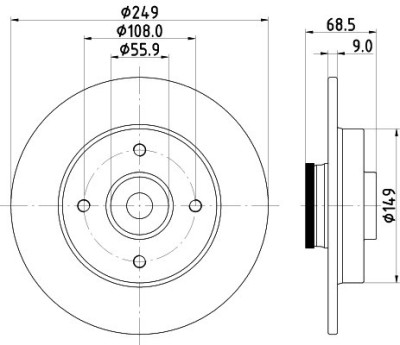 Disc frana CITROEN C4 I (LC) (2004 - 2011) RINGER 0950004266 foto