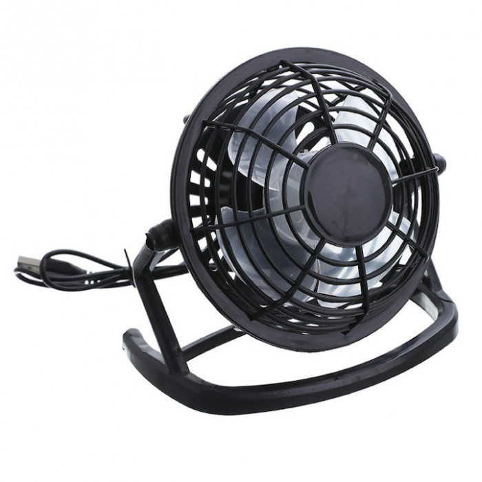 Mini ventilator de birou, Sunmostar, Plastic, USB, Negru
