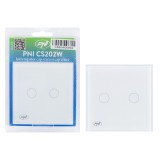 PNI CS202W &icirc;ntrerupător touch dublu cu iluminare, alb