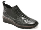 Ghete RIEKER negre, 53794, din piele croco