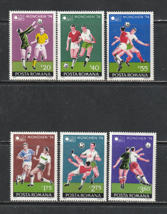 Romania 1974 - #851 Campionatul Mondial de Fotbal Munchen 6v MNH