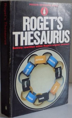 ROGET &amp;#039; S THESAURUS OF ENGLISH WORDS AND PHRASES , 1966 * MINIMA UZURA foto