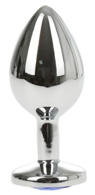 Dop Anal Metallic Buttplug Medium Argintiu/Albastru Passion Labs foto