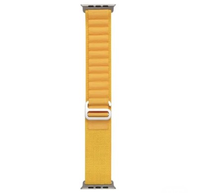 Curea THD Alpine Loop, compatibila cu Apple Watch Ultra2 49 mm, Apple Watch 45 mm seria 9, Apple Watch SE 44 mm, marime universala, culoarea galben foto