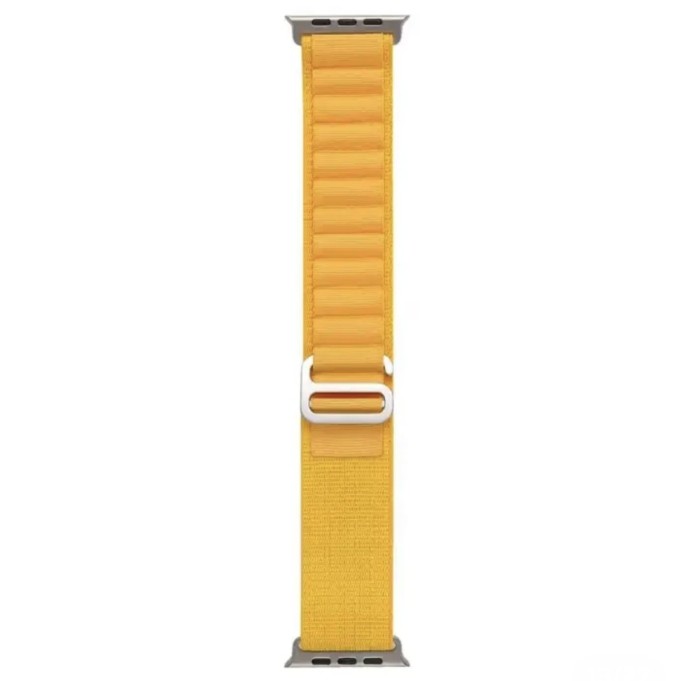 Curea THD Alpine Loop, compatibila cu Apple Watch Ultra2 49 mm, Apple Watch 45 mm seria 9, Apple Watch SE 44 mm, marime universala, culoarea galben