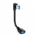 Cablu Prelungitor USB 3.0 USB-A Tata la USB-A Mama, Unghi 90&deg; Dreapta, 5 Gbps 30 cm