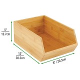 Organizator bucatarie din bambus suprapozabil, 1 compartiment, 18x30,5x12,5 cm