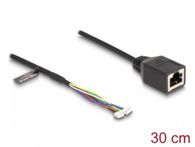 Cablu RJ45 Cat. 5e la pin header 1.25mm 4 pini + pin header 1.25 mm 6 pini 30cm, Delock 88007 foto