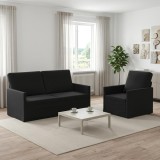 Cumpara ieftin Set de canapea 2 pcs Negru Catifea