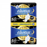 Absorbante Igienice, Always, Duo Ultra Secure Night Extra, Marimea 5, 10 bucati