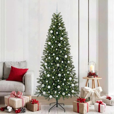 vidaXL Brad de Crăciun artificial cu 300 LED Verde 210 cm PE și PVC 3397370 foto
