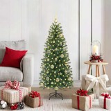 vidaXL Brad de Crăciun artificial cu 150 LED Verde 120 cm PE și PVC 3397332