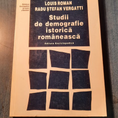 Studii de demografie istorica romaneasca Louise Roman