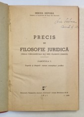 PRECIS DE FILOSOFIE JURIDICA de MIRCEA DJUVARA, FASCICULA I , 1941