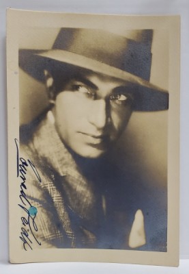 CONRAD VEIT (1893 -1943 ) ACTOR GERMANO - BRITANIC DE FILM , FOTOGRAFIE CU AUTOGRAF , PERIOADA INTERBELICA foto