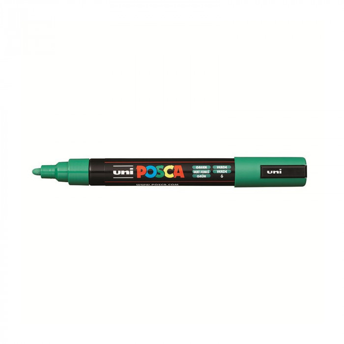 Marker universal UNI PC-5M Posca, 1.8-2.5 mm, verde inchis