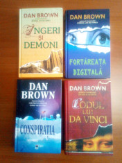 Dan Brown - 4 romane (Codul.., Fortareata.., Ingeri si demoni, Conspiratia) foto