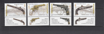 ROMANIA 2008 LP 1794 a ARME DE FOC SERIE CU TABS MNH foto