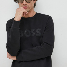 BOSS bluza BOSS GREEN barbati, culoarea negru, cu imprimeu