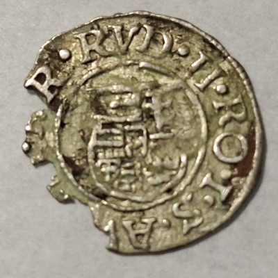 Ungaria 1 denar 1584 KB argint Rudolf ll foto