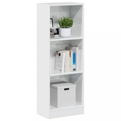 Bibliotecă, alb extralucios, 40x24x109 cm, lemn prelucrat foto