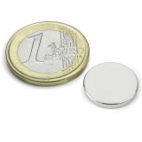 Magnet neodim disc &Oslash;15&amp;#215;2 mm, putere 1,9 kg, N40