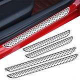 Cumpara ieftin Set 4 bucati protectie praguri universale culoare crom si negru diamond
