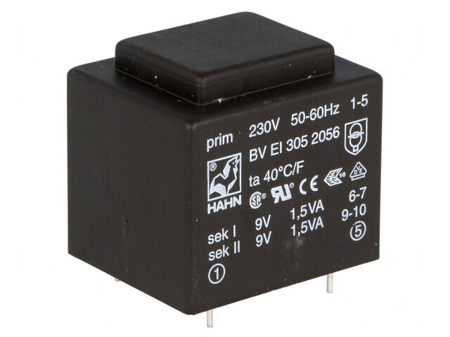 Transformator &icirc;ncapsulat 3VA 230V 9V PCB