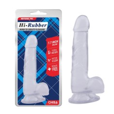 Dildo transparent din material moale si flexibil 7.7 Inch-Dildo Jelly Clear