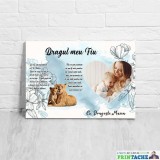 Tablou Canvas Personalizat Draga Fiu, Cadou de la Mama, Decoratiune Casa, Panza Bumbac, Print Rezolutie Foto