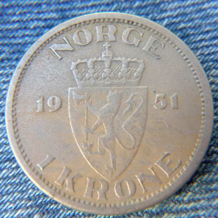 2r - 1 Krone 1951 Norvegia