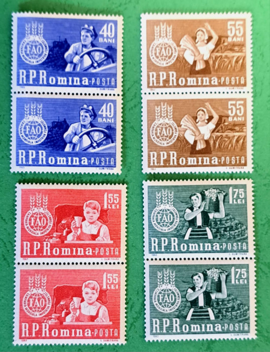 TIMBRE ROMANIA MNH LP555/1963 Camp.mond.impotriva foametei-Serie &icirc;n pereche