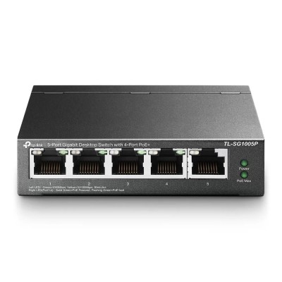 Switch 4 porturi PoE Gigabit, 1 port RJ45 Gigabit, Unmanaged - TP-Link TL-SG1005P foto