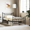 VidaXL Cadru pat metalic cu tăblii de cap/picioare, negru, 107x203 cm 353551