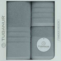 Set Cadou 2 Prosoape Gri , Eleganta si Rasfat in Fiecare Detaliu