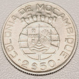 799 Mozambic 2 1/2 escudos 1950 km 68 argint