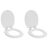 Cumpara ieftin Capacul de toaleta 2 pcs Alb 44 x 38 cm Lemn prelucrat