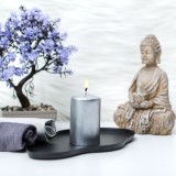 Lumanare - argintie, fara parfum - 130 g