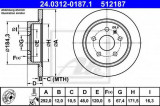 Disc frana OPEL INSIGNIA Limuzina (2008 - 2016) ATE 24.0312-0187.1