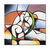 Cumpara ieftin Tablou modern pictat manual dormitor, living, In love, 80x80cm ulei pe panza, Constantin Feraru