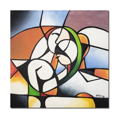 Tablou modern pictat manual dormitor, living, In love, 80x80cm ulei pe panza, Constantin Feraru foto