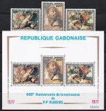 Gabon 1977 - 400 de ani de la nașterea lui Peter Paul Rubens, Serie+ Colita,MNH, Nestampilat