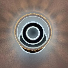 Lustra LED Cristal, Inara, 40W, Lumina Rece/Calda/Neutra, Negru ModernLight Concept foto