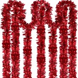 Set de 6 ghirlande pentru Craciun Sumind, PVC, rosu, 2 m